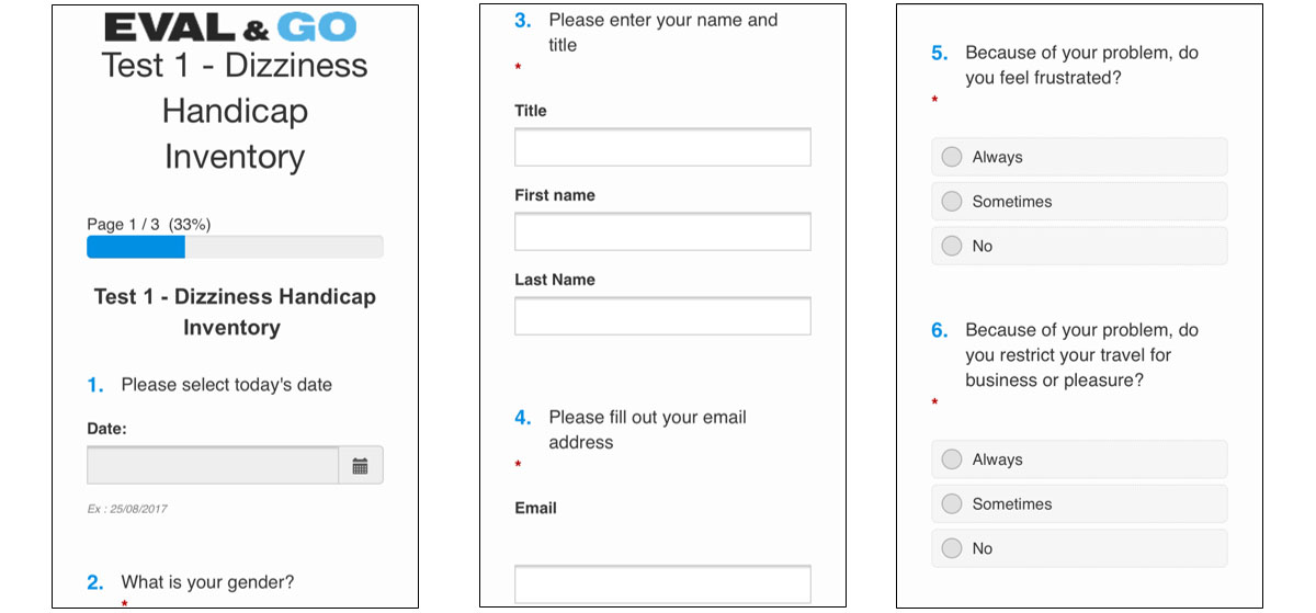 Questionnaire dizziness Handicap Inventory